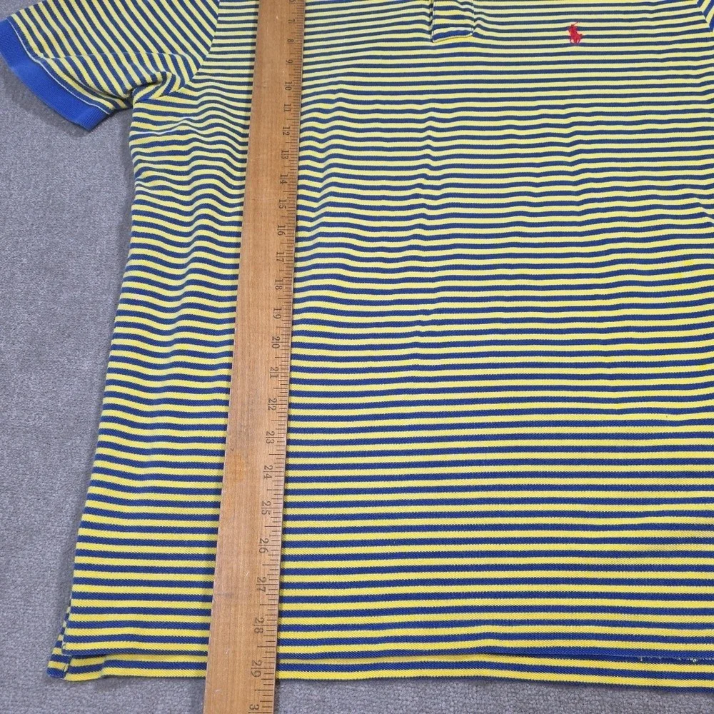 Vintage‎ Blue Tag Polo Ralph Lauren Shirt Mens 2xl Yellow Striped Red Logo
